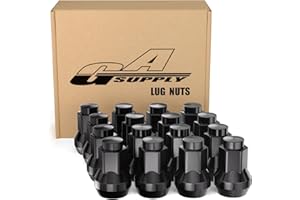 GAsupply 10x1.25 ATV Lug Nuts 14mm Hex, 10x1.25mm Closed End Acorn Tuner Black Lug Nut 1.2" 30mm Tall Conical Seat 60 Degree for Aftermarket Wheels, 16 Pcs