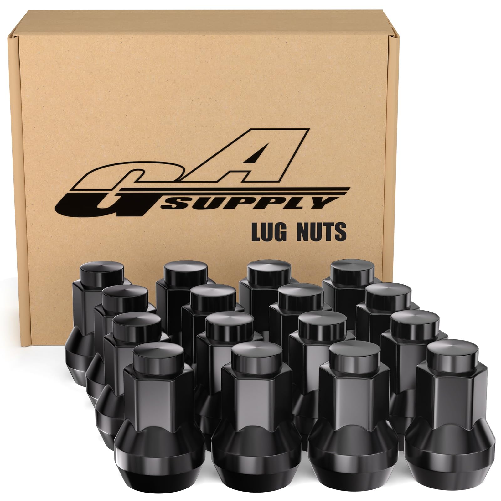 Photo 1 of GAsupply 3/8-24 Lug Nuts 14mm Hex, 3/8 x 24 Closed End Acorn Tuner Black ATV Lug Nut 1.1" 28mm Tall Conical Seat 60 Degree for Aftermarket Wheels, 16 Pcs
