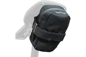 Topeak Elementa Seatbag, Black, M – Compact 0.5 L Under-Saddle Bike Bag with Anti-Slip Fabric, Hook-and-Loop Fastening, and 1000D Polyester Build for Inner Tube, Tire Levers, Mini Tool Storage