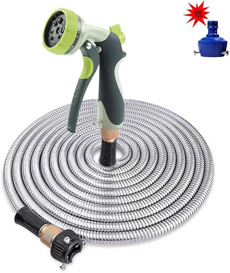Amazon Co Jp メタルガーデンホース ホースリール 散水ホース 水道ホース ステンレスガーデンホース 7 5m 3 5労働日に配送済み ホーム キッチン