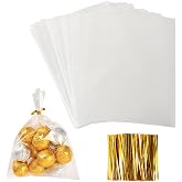 300 Pack 9.8x12 Inch Clear Plastic Bags - Resealable Cellophane Bags For Clothing, T-Shirt, & Small Business Packaging