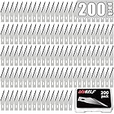 DIYSELF 200 PCS Hobby Knife Blades, Exacto Knife Blades, Craft Knife Blades, SK5 Carbon Steel #11 Exacto Knife Blades Refill 