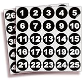 iSYFIX Black Consecutive Number Stickers – 1 to 50, 1.5-inch, 1 Set – Vinyl Black Self Adhesive Premium Decal, Ideal for Inve
