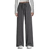 Arolina Fall Pants for Women Soft Lounge Wide Leg Sweat Pants Elastic Waist Mid-Weight Pajama Pants with Pockets S-XXL
