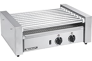 Adcraft RG-09 9-Roller Hot Dog Grill, Stainless Steel, 7200-Watts, 120v, NSF
