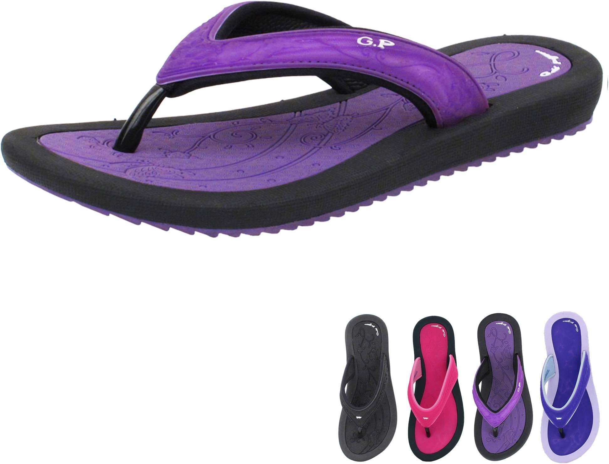 Gold Pigeon Shoes Breeze Light Weight Outdoor Water Flip Flops for Women (Size 5.5-9)