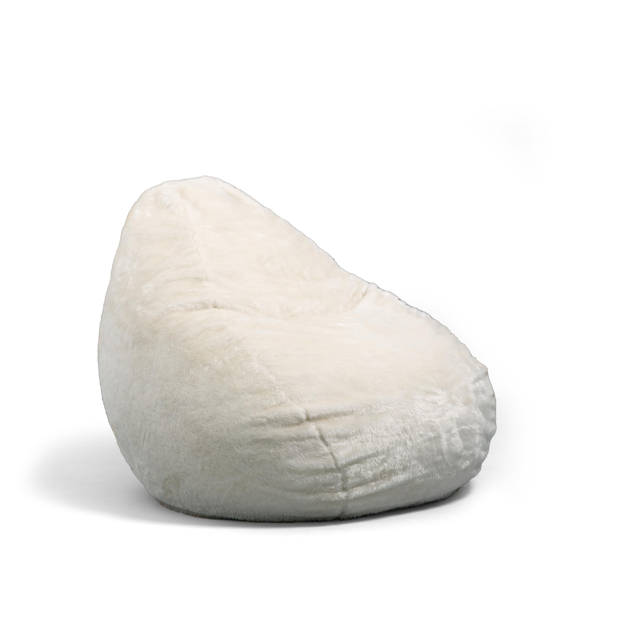 Photo 1 of *-* gray**
Big Joe Lotus Foam Filled Teardrop Bean Bag Chair with Removable Cover, Ivory Short Shag, Soft Faux Fur, 4 feet Big, Fuf Large Teardrop