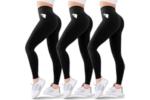 Blisset 3 Pack Leggings for Women Butt Lift High Waisted Tummy Control No See-Through Yoga Pants Workout Running Leggings
