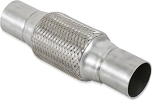 TORDXICS 2''X6''universal stainless steel Exhaust Flex Pipe with Ends 10" Inch Long Heavy Dutydouble braided bendable exhaust Flex Pipe
