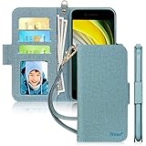 Skycase iPhone SE Case 4.7" 2020, iPhone 7/8 4.7" Case, [RFID Blocking] Handmade Flip Folio Wallet Case with Card Slots and D