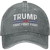 JUSBCHTU Trump 2024 Hat Fight Fight Fight Hat for Men Funny Baseball Cap Funny Gifts for Women Gray, Medium