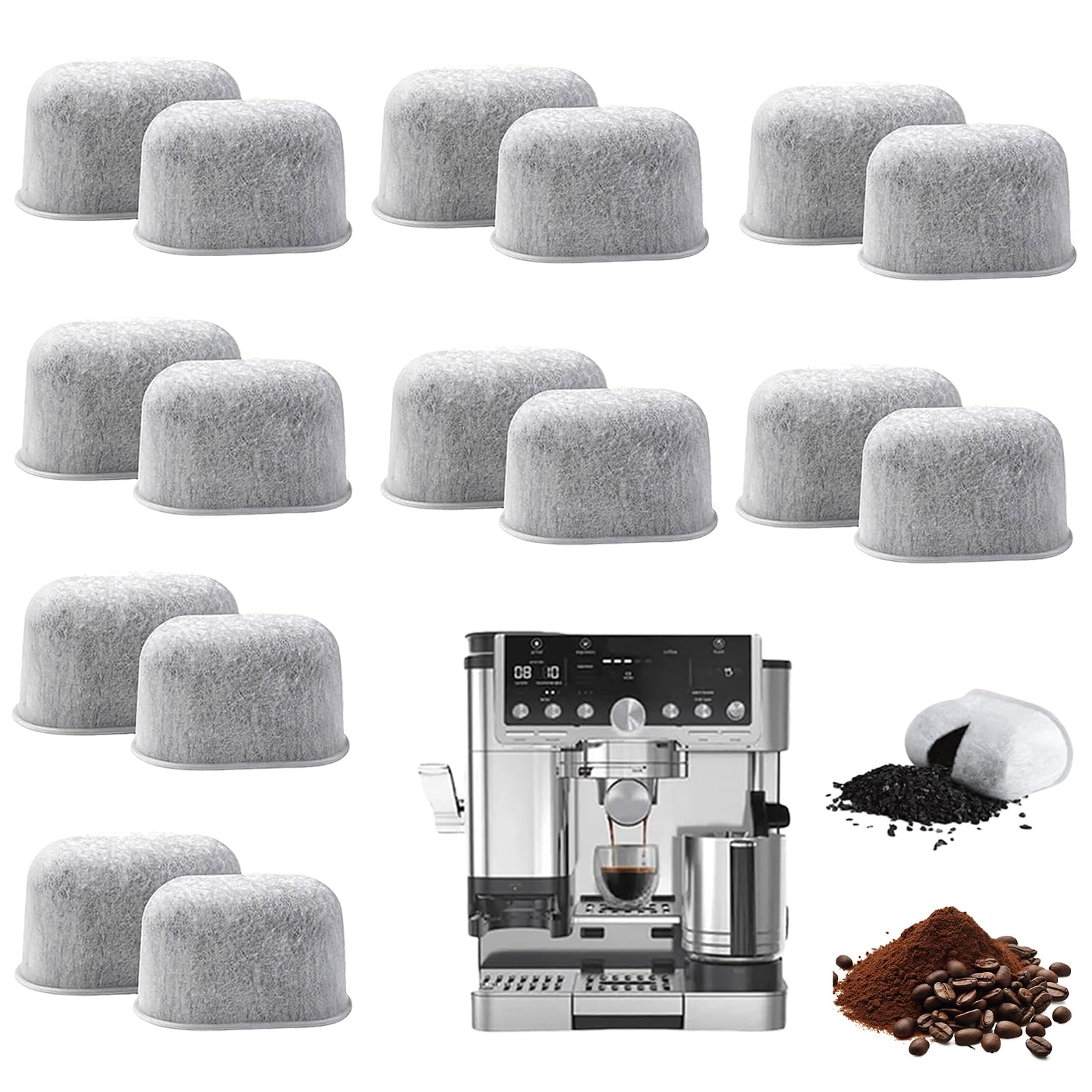 Photo 1 of (16 PACK) Water Filter Inserts Compatible with Ninja Luxe Cafe ES601/ES701 – Replacement Filter Pods for Coffee Maker & Espresso Machine Accessories, Helps Improve Smoothness & Taste