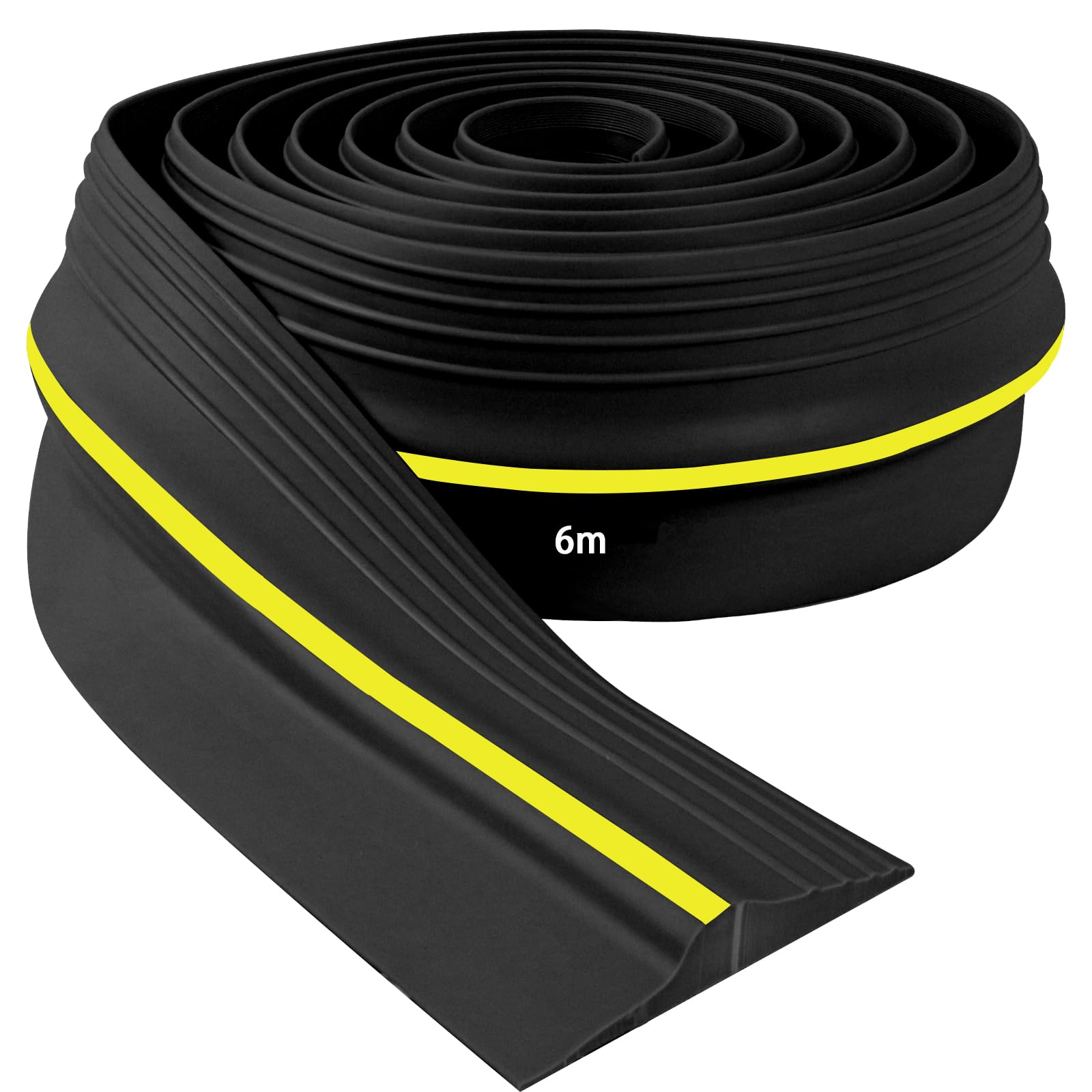 Universal Garage Door Seal Strip Heavy Duty Garage Door Bottom Weatherproof Threshold Seal Strip Rubber Garage Door Weather Seal Strip for Keeping Garage Clean &Dry (Black, 90mm(W)*13mm(H)*6m(L))