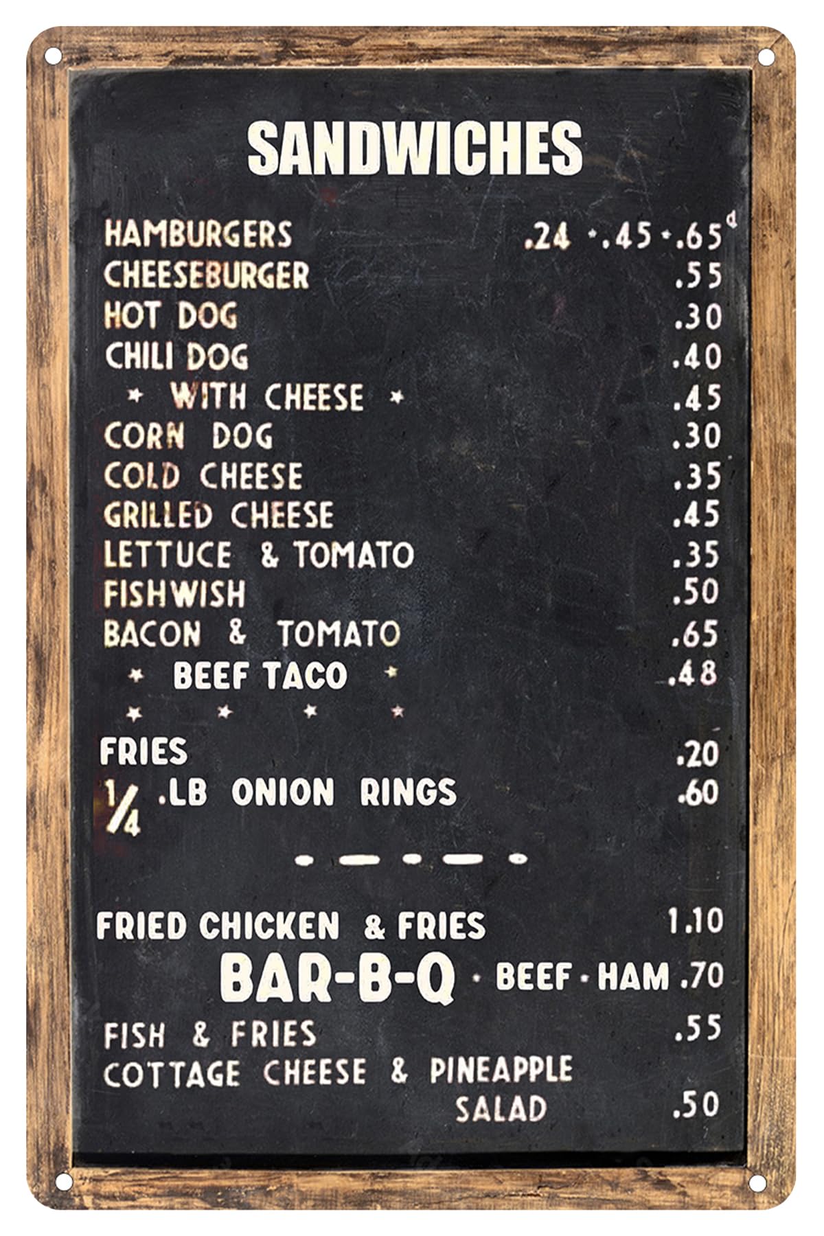 Photo 1 of 1940's Diner Menu Sign Restaurant Decor Diner Signs 50s Decoration Retro Home Vintage Plaque Wall Art Tin Kitchen Decoration 8x12 Inch