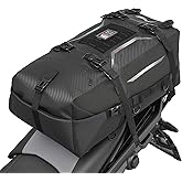 KEMIMOTO Motorcycle Tail Bag 35L Totally Waterproof Backpack Motor Saddle Pannier Bag Rear Rack Trunk Travel Luggage for Adventure Sport Street