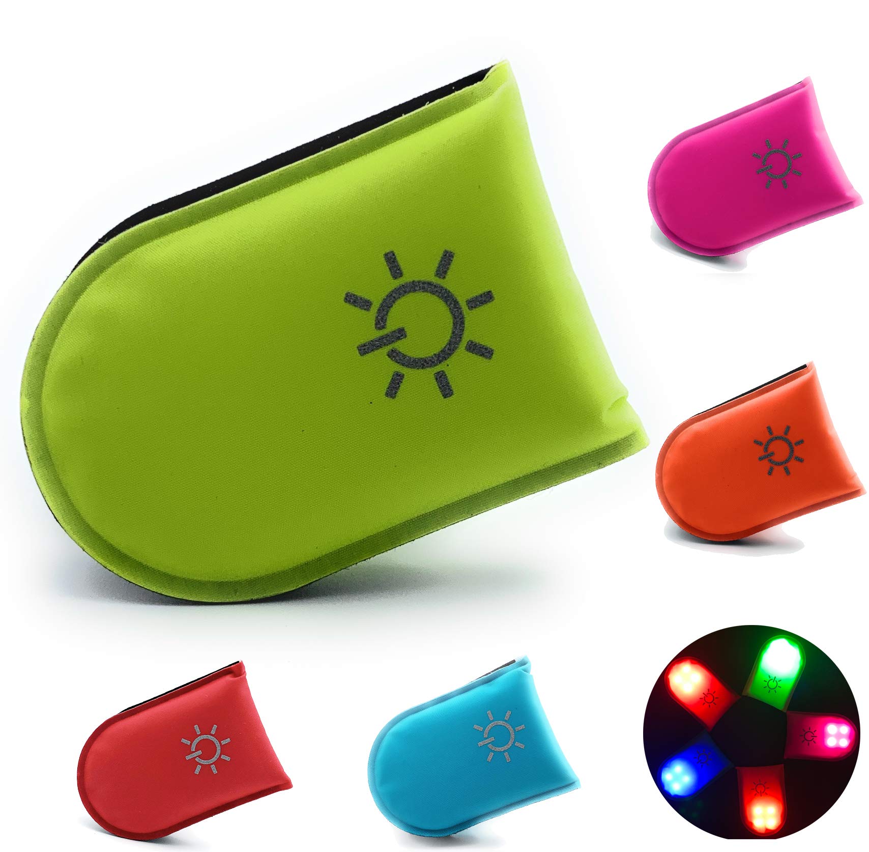 ELANOX LED clip for high visibility for all outdoor activities as well as for children's backpack, sports bag etc. (green)