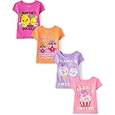 The Children's Place Baby-Girls and Toddler Unicorns,Butterflies,Trends Short Sleeve Graphic T-Shirts,4 Pack
