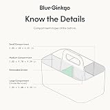 BLUE GINKGO Stackable Organizer Caddy Grey – Korean Made Portable Tote view 4