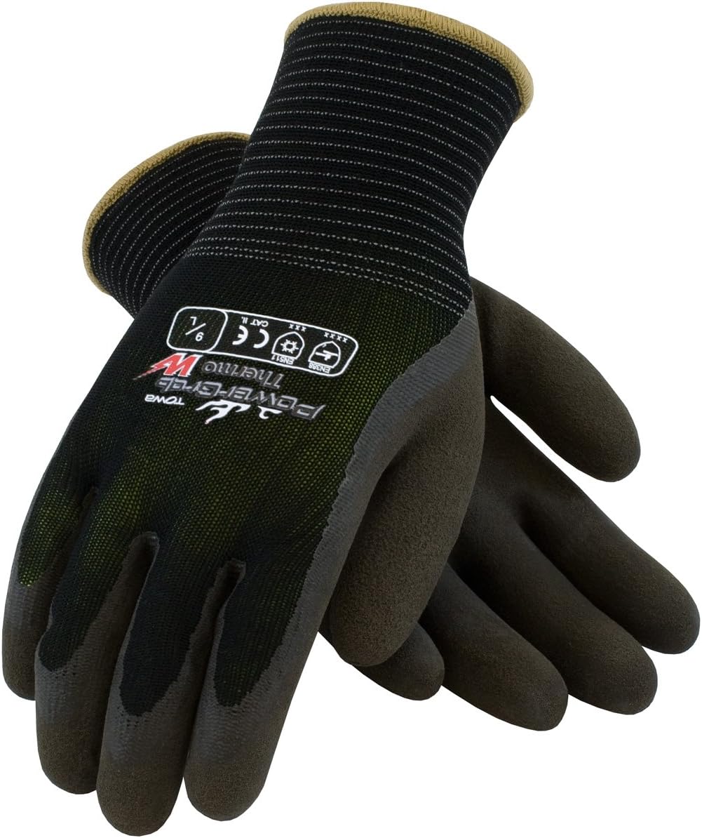 41-1430/L Seamless Knit Nylon Glove with Hi-Vis Acrylic Liner and Latex Micro Finish Grip on Palm and Fingers