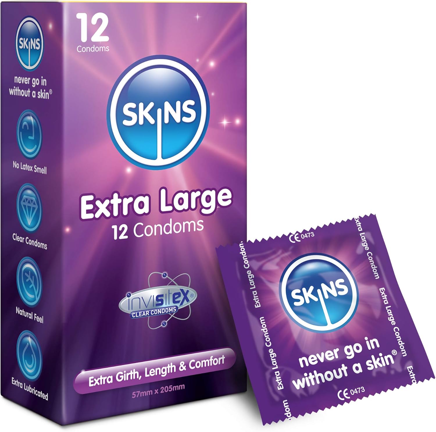 Skins Extra Large Condoms Multipack. No Latex Smell And Extra