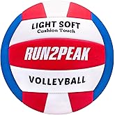 RUN2PEAK Light Soft Beginner Volleyball - Lightweight Soft Foam Composite Cover Training Ball, Official Size 5 - Gentle on Arms, Safe for Indoor Play, Youth Practice, or Recreational Games