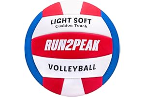 RUN2PEAK Light Soft Beginner Volleyball - Lightweight Soft Foam Composite Cover Training Ball, Official Size 5 - Gentle on Arms, Safe for Indoor Play, Youth Practice, or Recreational Games