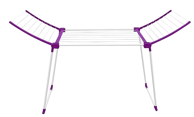 Vileda Viva Dry Balance Flügelwäschetrockner, Colour Edition Dunkelpink, extra stabil dank Klicksystem, 16m Trockenlänge