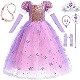iTVTi Princess Purple Dress for Little Girls Toddler Kids Dress Up Costume for Birthday Party Carnival Halloween
