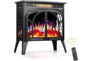 XBEAUTY Electric Fireplace Heater Portable Electric Fireplace Heater Indoor,Black