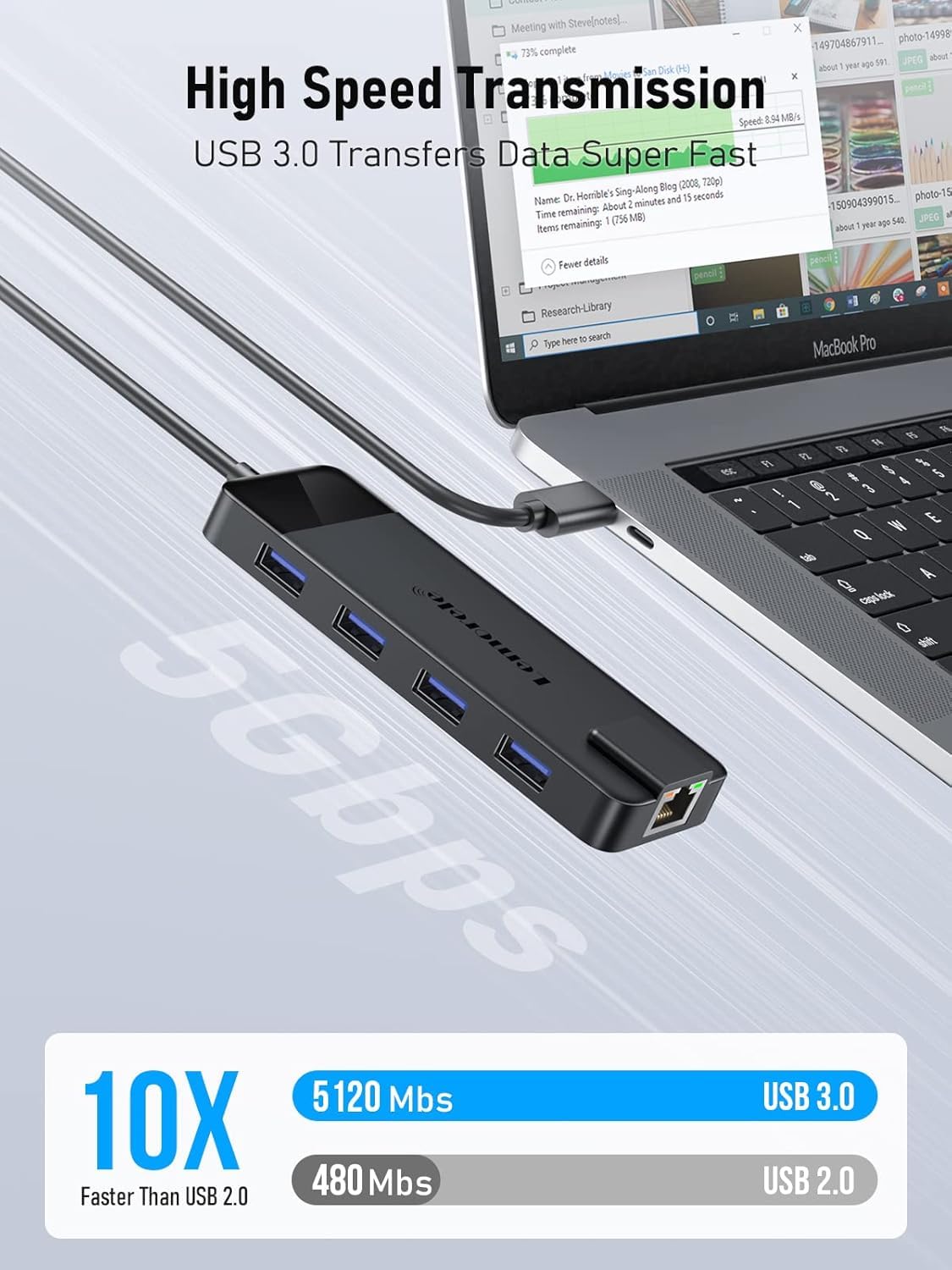 USB C Docking Station-Lemorele 2026 Upgrade10 in 1 mit Gigabit Ethernet, 4K HDMI, 4*USB A 3.0/2.0, 100w PD, USB-C 3.0, SD/TF USB Hub Multiport Adapter für Mac.Book Pro/Air/Dell/Hp/Lenovo/Asus 2