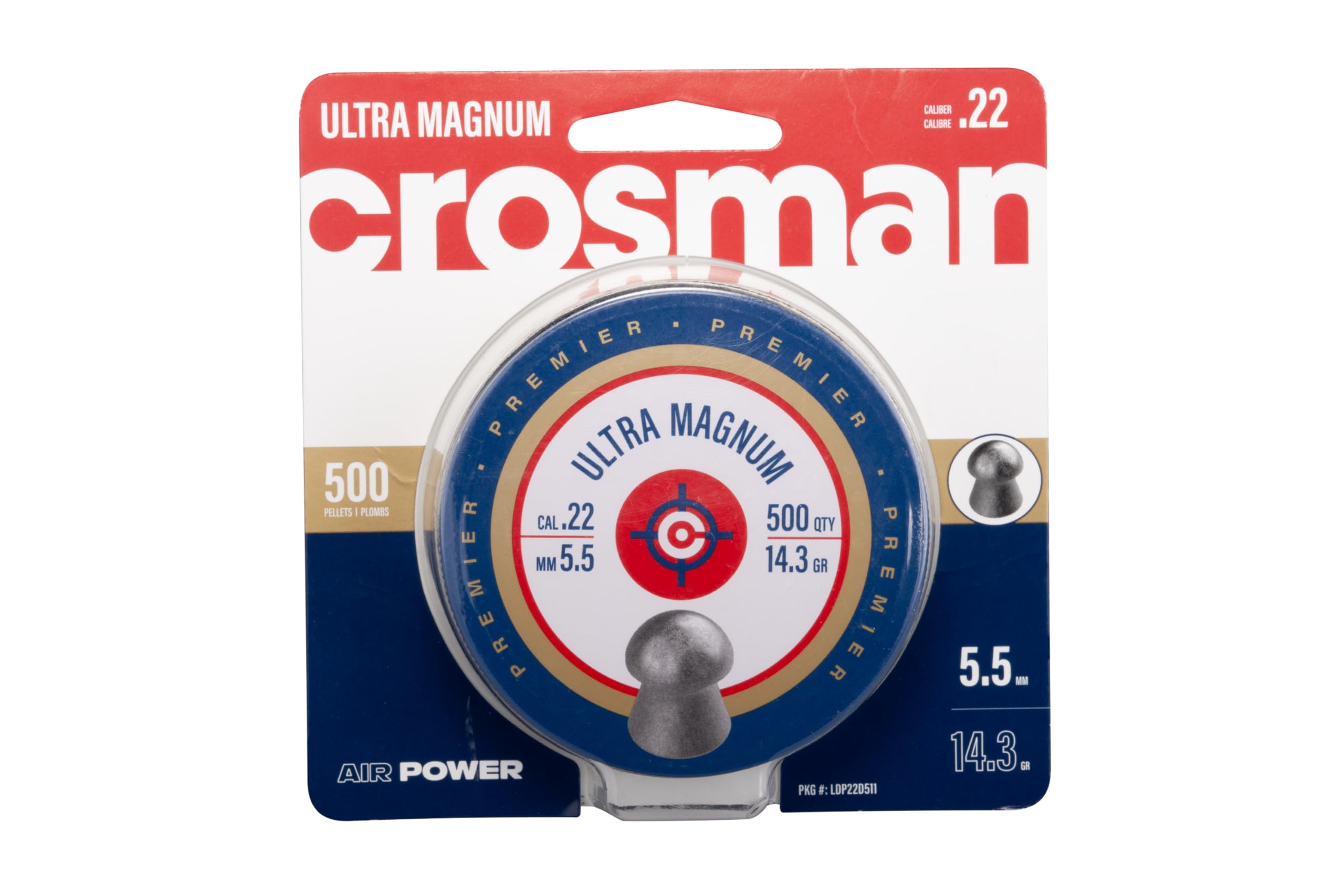 Photo 1 of Crosman Premier LDP22 .22-Caliber Domed Pellets, Grey (500-Count)