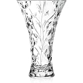 Lorren Home Trends Crystal Laurus Vase 11"-Made In Italy