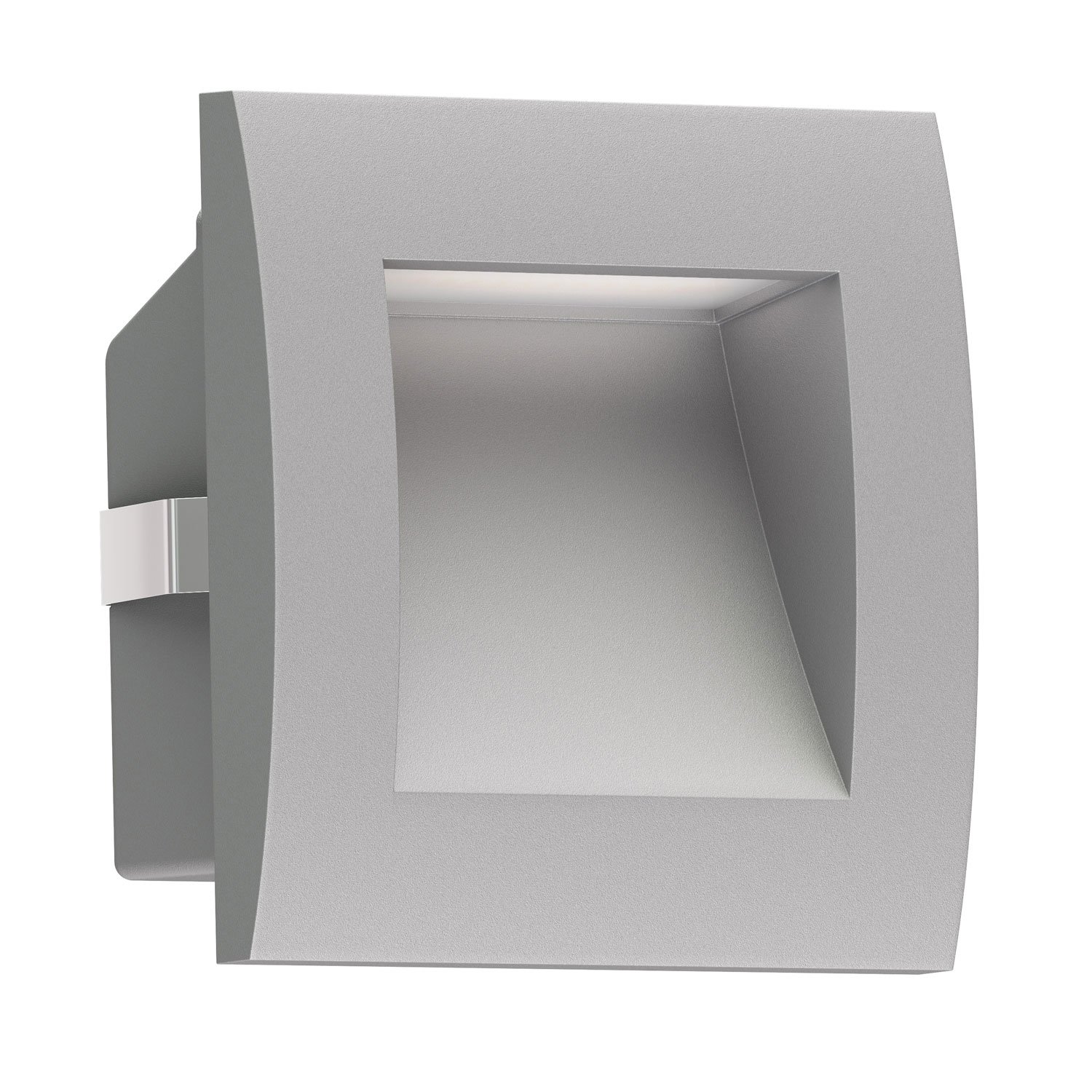 ledscom.de LED recessed wall Light ZIBAL, Downlight for Outdoors, IP65, Grey matt, 90 x 90mm, Warm White โ image 1