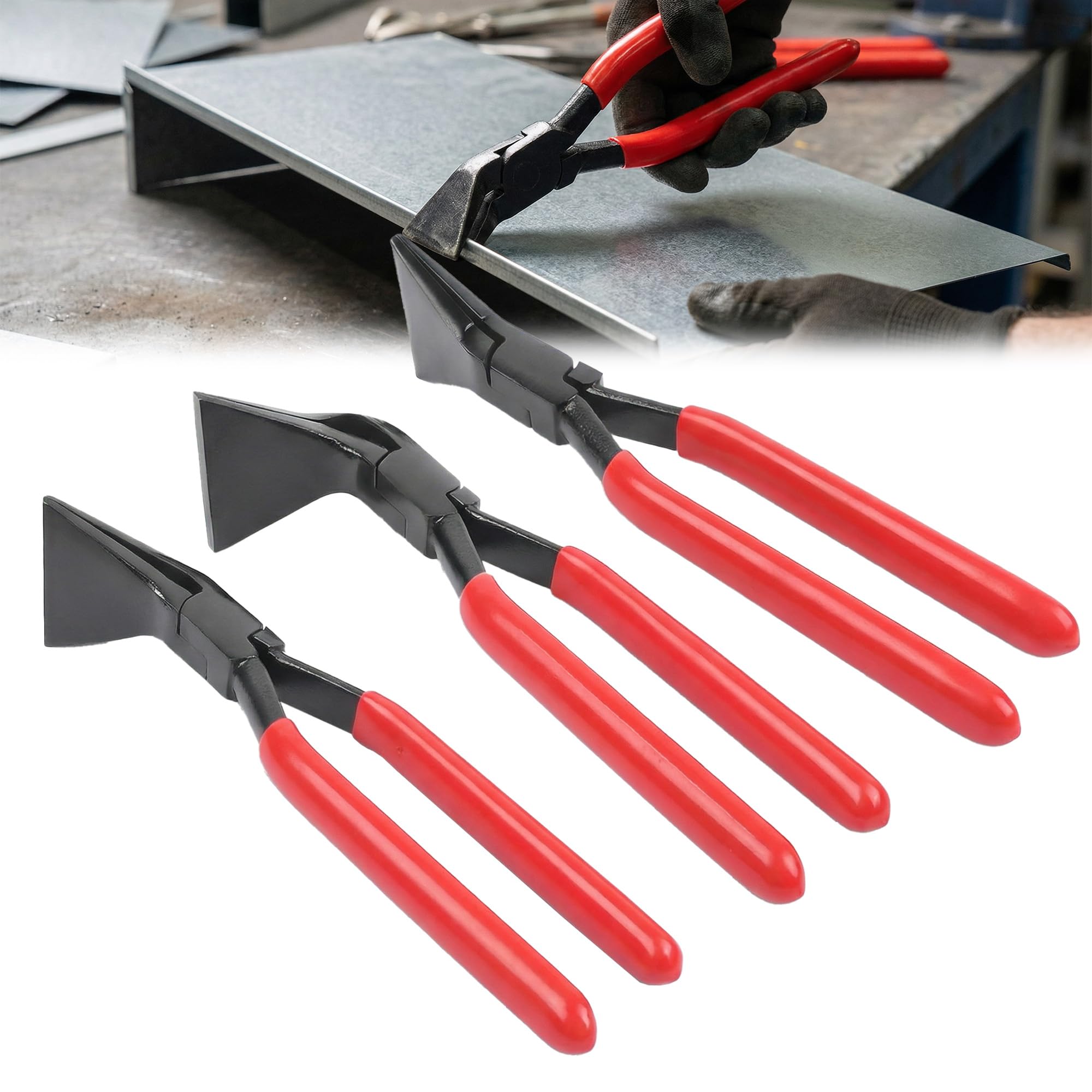 3-Piece Folding Pliers Sheet Metal Pliers Set: 0° 45° 90° Bending Pliers Set Spengler Tool – 270 mm Length