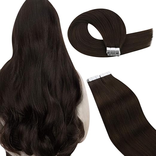 Ugeat 24 Inch Tape in Invisible Hair Extensions Glue in Human Hair