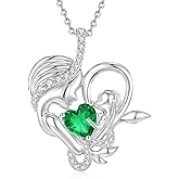 FANCIME Birthstone Mother & Child Heart Necklace - Tree of Life Pendant I Love You Mom Jewelry Gift for Mom, Grandmother, Wife, 16"+2" Chain, Symbol of Love & Eternal Bond