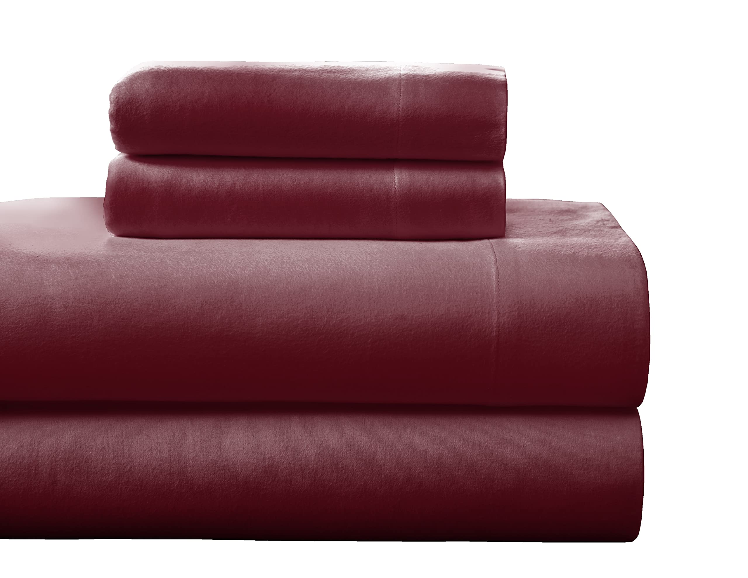 Photo 1 of Pointehaven Flannel 170 GSM Sheet Set,Queen Merlot