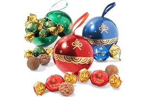 BONNIE AND POP Christmas Chocolate Gift Basket, Candy Food Stocking Stuffer, Gourmet Snack Box, Holiday Present Idea, Corporate Him & Her, Men Women, Family Parties- Set of 3- Bonnie & Pop