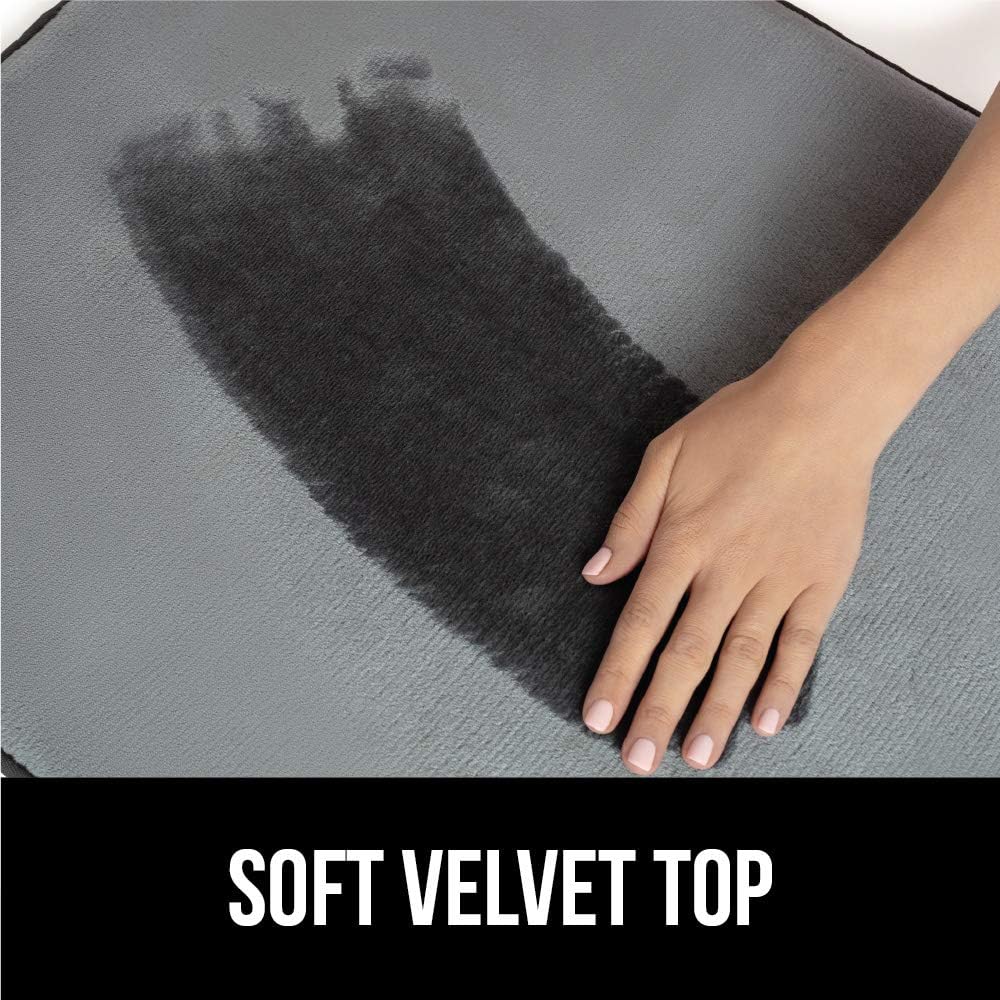 Gorilla Grip Original Thick Memory Foam Bath Rug, 24x17, Cushioned Soft Floor Mats, Absorbent Premium Bathroom Mat Rugs Rugs, Machine Washable, Luxury Plush Comfortable Carpet for Bath Room, Graphite: Home & Kitchen