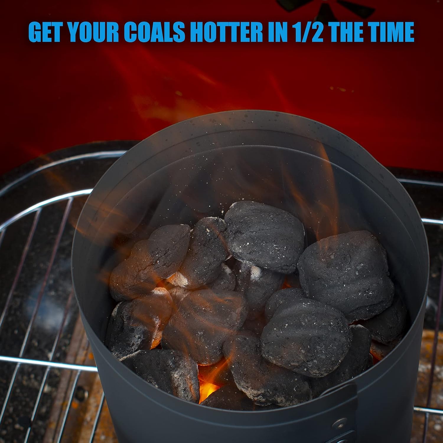 Kona Flash/Fire Charcoal Chimney Starter - 10 Minute Ready Time - for Charcoal Briquettes & Hardwood Lump Coal BBQ Grills : Garden & Outdoor
