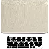 Funut Compatible with Crocodile MacBook Pro 14 inch Case 2025-2021 M4 M3 M2 M1 A3185 A3401 A3112 A2992 A2918 A2779 A2442, Pro 14 inch M4 Cover Aligator PU Leather Hard Shell &Keyboard Cover, Pudding