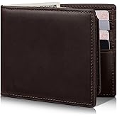 Artpaxy Mens Wallet Genuine Leather Bifold RFID Blocking Wallet for Men with 2 ID Windows 12 Card Holders 2 cash pockets 1 Gift Box