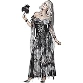 Fun World Women's Cemetery Bride Adult Costume, Multi, S/M Size 2-8