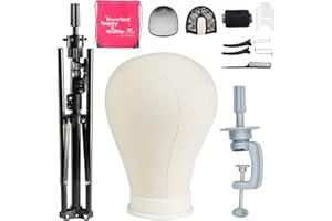 Neverland Beauty & Health 23 Inch Wig Head, Wig Stand Tripod with Head, Wig Head Stand with Mannequin Head for Wigs, Wig Stand with Head, Adjustable Tripod Manikin Head Set for Cosmetology(White)