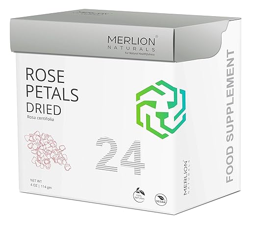 Merlion Naturals Dried Rose Petals, Rosa centifolia, 114gm/ 4OZ