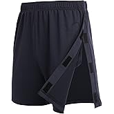 Deyeek Unisex Tear Away Shorts Snap On Athletic Cotton Shorts Post Knee Surgery Recovery Hip Replacement Pants with Pockets