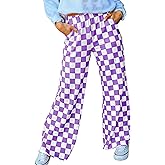 IYOWEL Womens Checkered Pants Y2K Pajama Pants Elastic Waist Wide Leg Lounge Pants Comfy Pj Bottoms with Pockets Loungewear