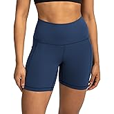 Colorfulkoala Women's Dreamlux Biker Shorts with Pockets 6" Inseam High Waisted Workout Gym Yoga Shorts