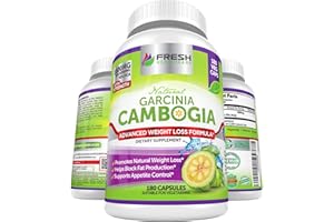 FRESH HEALTHCARE 100% Pure Garcinia Cambogia Extract - All Natural Appetite Suppressant & Weight Management Support - 180 Capsules