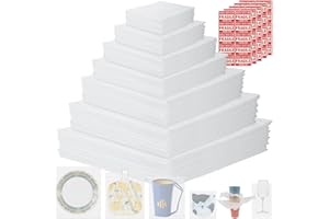 AOBOPLE 300 Pack Moving Packaging Supplies,100 pcs 4 Size Foam Pouches and 150 Pcs 3 Size Foam Sheets with 50 Fragile Stickers,Packing Supplies to Protect mug, Cup, Glasses,china and Dishes